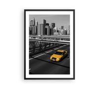 Affiche Poster 50x70cm Tableaux New York Manhattan pont de Brooklyn taxi Art