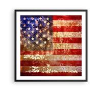 Affiche Poster 60x60cm Tableaux Image Amérique Drapeau national patriotique Art