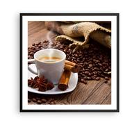 Affiche Poster 60x60cm Tableaux Image Café noir petit déjeuner chocolat Art