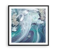 Affiche Poster 60x60cm Tableaux Image L'Abstraction En Trois Dimensions Bleu Art