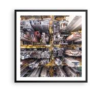 Affiche Poster 60x60cm Tableaux Image Metropolis Photographie Aérienne Rue Art