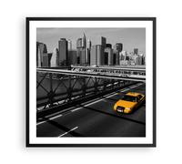 Affiche Poster 60x60cm Tableaux Image New York Manhattan pont de Brooklyn taxi