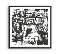 Affiche Poster 60x60cm Tableaux Image Noir Et Blanc Chiffres L'Abstraction Art