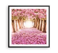 Affiche Poster 60x60cm Tableaux Image Photo Arbre fleurs cerise nature Wall Art