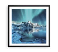 Affiche Poster 60x60cm Tableaux Image Photo Aube Polaire Montagnes Wall Art