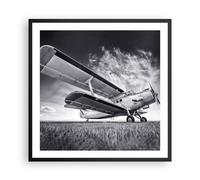 Affiche Poster 60x60cm Tableaux Image Photo Avion An-2 Noir Et Blanc Wall Art