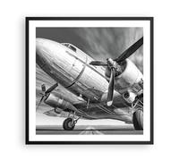 Affiche Poster 60x60cm Tableaux Image Photo Avion Rétro Aéronefs Wall Art
