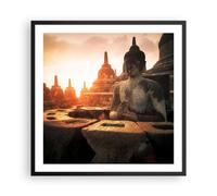 Affiche Poster 60x60cm Tableaux Image Photo Bouddha foi Asie Wall Art