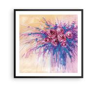 Affiche Poster 60x60cm Tableaux Image Photo Bouquet Fleurs Roses Wall Art