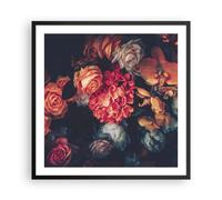 Affiche Poster 60x60cm Tableaux Image Photo Bouquet Fleurs Roses Wall Art