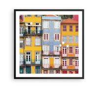 Affiche Poster 60x60cm Tableaux Image Photo Casas Ribeira Porto Wall Art