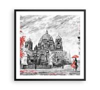 Affiche Poster 60x60cm Tableaux Image Photo Cathédrale Berlin Amoureux Wall Art