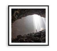 Affiche Poster 60x60cm Tableaux Image Photo Cave Aube Femme Wall Art Decoration