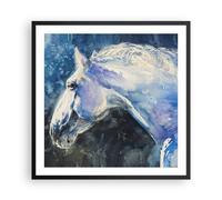 Affiche Poster 60x60cm Tableaux Image Photo Cheval Aquarelle Portrait Wall Art