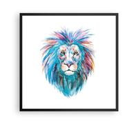 Affiche Poster 60x60cm Tableaux Image Photo Coloré Lion Crinière Wall Art