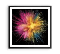 Affiche Poster 60x60cm Tableaux Image Photo Coloré Poussière Explosion Wall Art