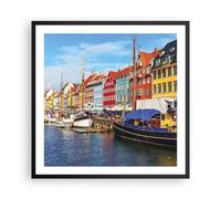 Affiche Poster 60x60cm Tableaux Image Photo Copenhague Nahavn Navires Wall Art