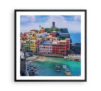 Affiche Poster 60x60cm Tableaux Image Photo Couleurs Bâtiments Italie Wall Art