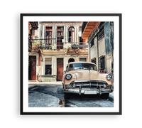 Affiche Poster 60x60cm Tableaux Image Photo Cubain Voiture Immeubles Wall Art