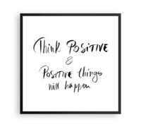 Affiche Poster 60x60cm Tableaux Image Photo Devise Pensée Positivement Wall Art