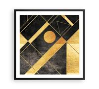 Affiche Poster 60x60cm Tableaux Image Photo Doré Noir Chiffres Wall Art