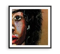 Affiche Poster 60x60cm Tableaux Image Photo Empâtement Portrait Africain Art