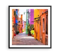 Affiche Poster 60x60cm Tableaux Image Photo été rue maison Wall Art Decoration