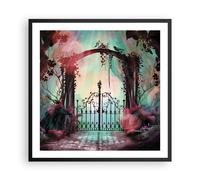 Affiche Poster 60x60cm Tableaux Image Photo Fantaisie Portail Jardin Wall Art