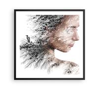 Affiche Poster 60x60cm Tableaux Image Photo Femme Double Exposition Wall Art