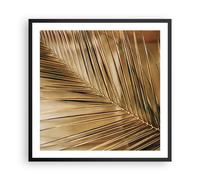 Affiche Poster 60x60cm Tableaux Image Photo Feuille Or Plante Wall Art
