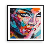 Affiche Poster 60x60cm Tableaux Image Photo fille visage Wall Art Decoration