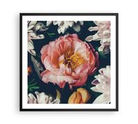 Affiche Poster 60x60cm Tableaux Image Photo Fleurs Pivoine Boisé Wall Art