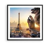 Affiche Poster 60x60cm Tableaux Image Photo Gargouilles Tour Eiffel Wall Art