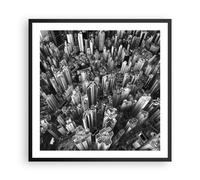 Affiche Poster 60x60cm Tableaux Image Photo Gratte Ciels Avec Montagnes Wall Art