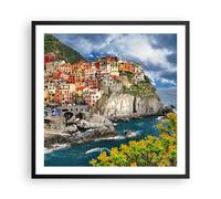 Affiche Poster 60x60cm Tableaux Image Photo Italie côte roche paysage Wall Art