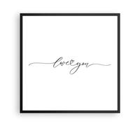 Affiche Poster 60x60cm Tableaux Image Photo Je t'aime manuscrit Wall Art