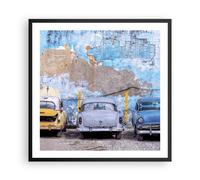 Affiche Poster 60x60cm Tableaux Image Photo La Havane Ancien Voitures Wall Art