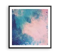Affiche Poster 60x60cm Tableaux Image Photo L'Abstraction Rose Bleu Wall Art