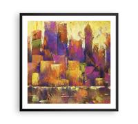 Affiche Poster 60x60cm Tableaux Image Photo L'Abstraction Ville Gratte Ciel Art