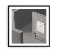 Affiche Poster 60x60cm Tableaux Image Photo Labyrinthe Gris Perdu Wall Art