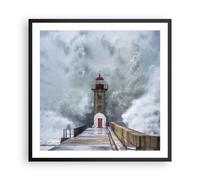 Affiche Poster 60x60cm Tableaux Image Photo Lanterne Mer Tempête Wall Art