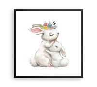 Affiche Poster 60x60cm Tableaux Image Photo Lapin Lièvre Enfants Wall Art