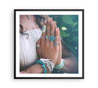 Affiche Poster 60x60cm Tableaux Image Photo Mains Bijoux Boho Wall Art