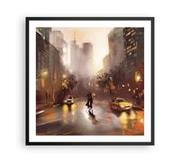 Affiche Poster 60x60cm Tableaux Image Photo Manhattan Couple Rue Wall Art