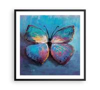 Affiche Poster 60x60cm Tableaux Image Photo Manuscrit Papillon Bleu Wall Art