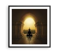 Affiche Poster 60x60cm Tableaux Image Photo Méditation Temple Ombre Wall Art
