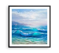 Affiche Poster 60x60cm Tableaux Image Photo mer vague mouette Wall Art