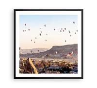 Affiche Poster 60x60cm Tableaux Image Photo montagnes montgolfière vol Wall Art