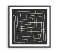 Affiche Poster 60x60cm Tableaux Image Photo Noir Et Blanc Labyrinthe Ligne Art