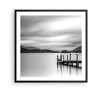 Affiche Poster 60x60cm Tableaux Image Photo Noir Et Blanc Paysage Lac Wall Art